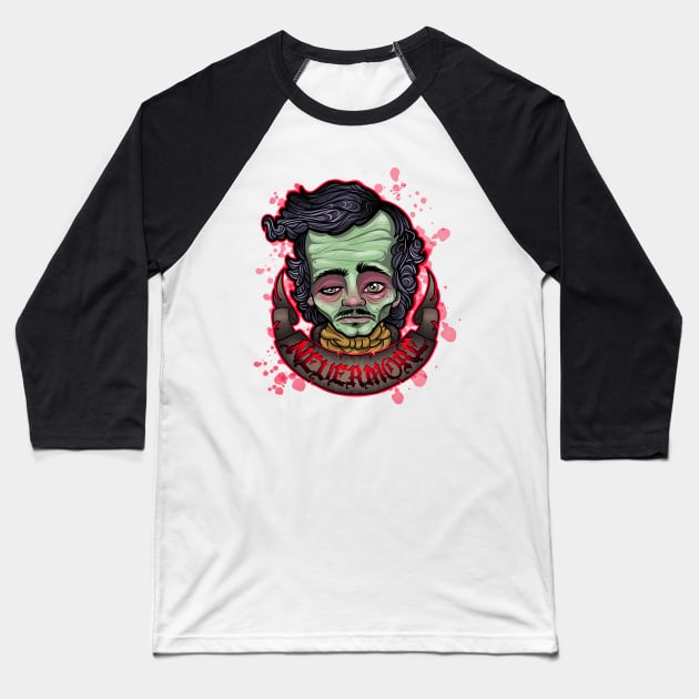 NEVERMORE POE Baseball T-Shirt by InkyMcStapleface